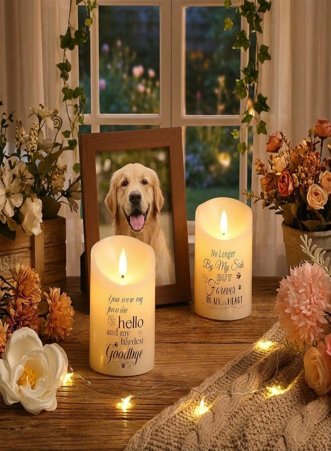 Copkim 2 Pcs Dog Memorial Gifts for Loss of Dog Flameless Memorial Candles LED Pet Loss Sympathy Candles Gifts for Pet Lovers Friends Families in Memory of Doggie Passing Away - Image 1